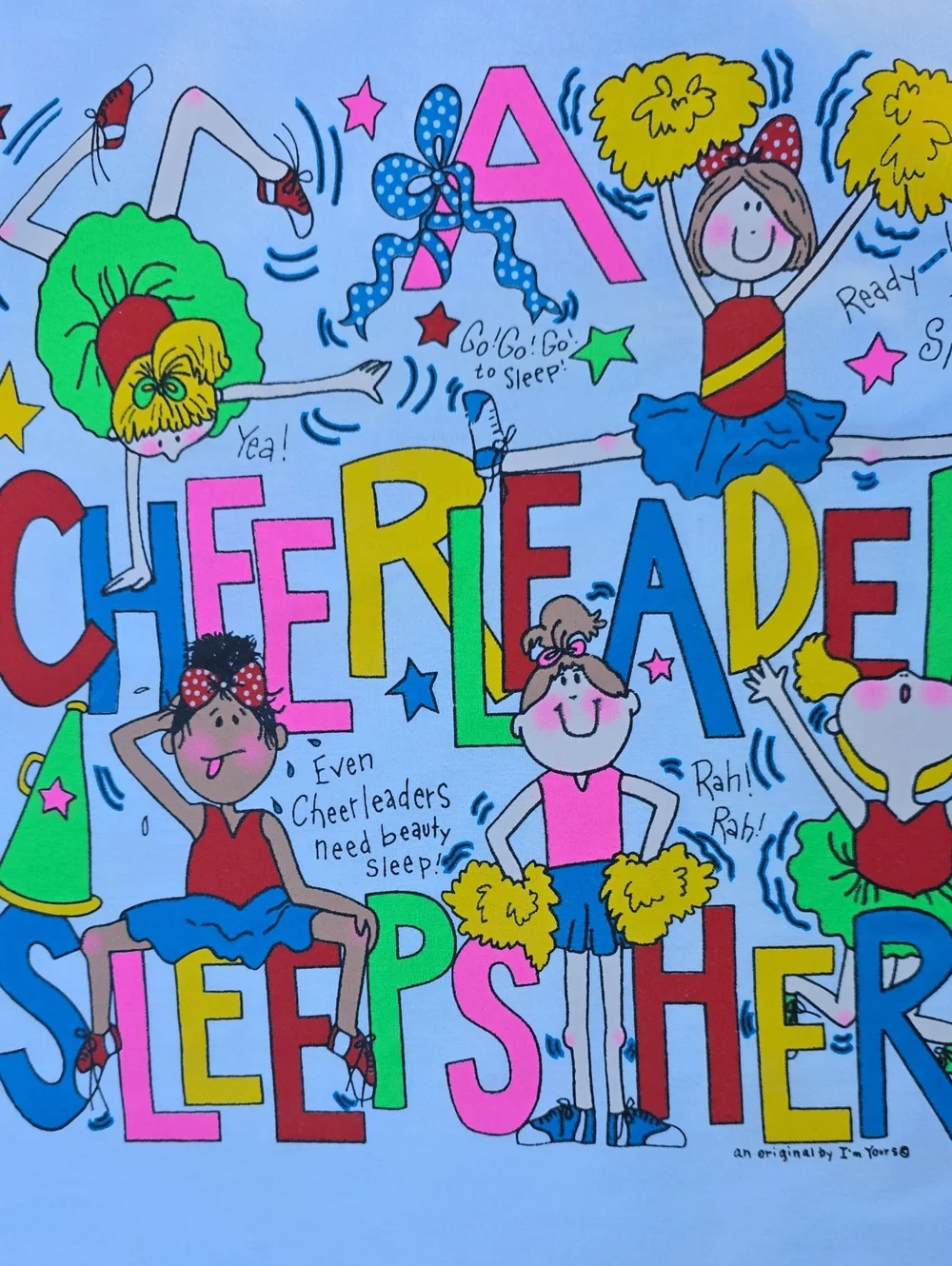 A Cheerleader Sleeps Here Adorable White Decorated Graphic Pillowcase